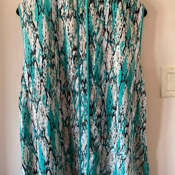 Liz Clairborne Teal/Beige Multi Pattern Sleeveless Top Size XL - Picture 9 of 11